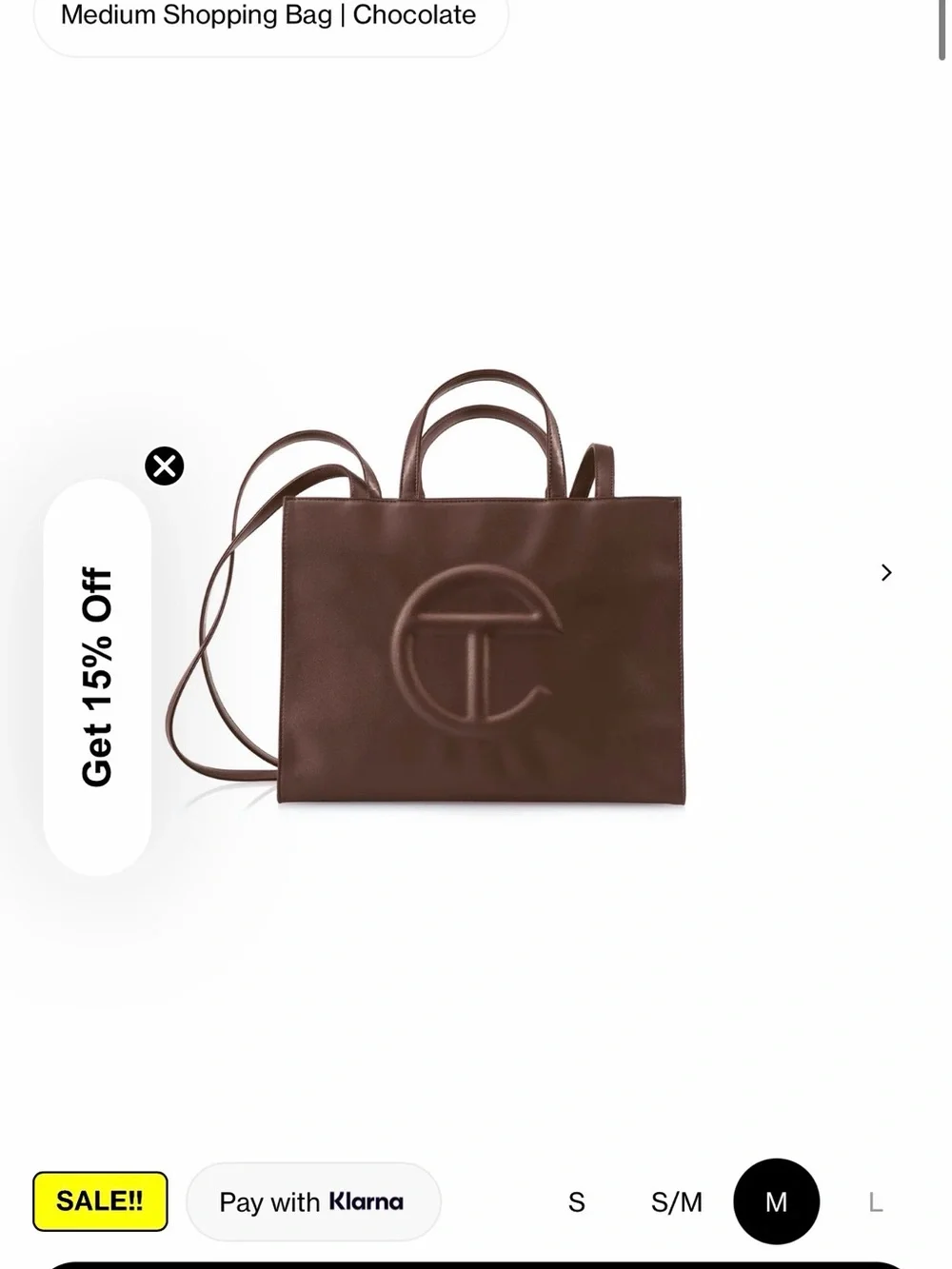 Telfar Chocolate Brown Logo Leather Tote